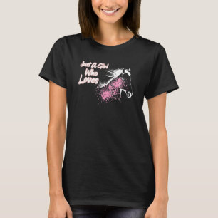 T-shirt Juste Une Fille Qui Aime Le Cheval Ride Équestre P