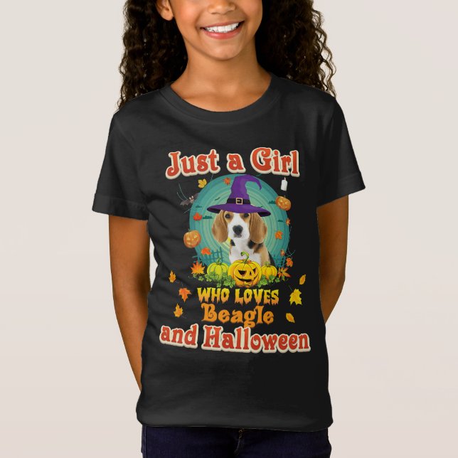 T-Shirt Juste Une Fille Qui Aime Le Chien Beagle Et Hallow (Devant)