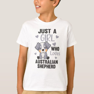 T-shirt Juste une fille qui aime le chien berger australie