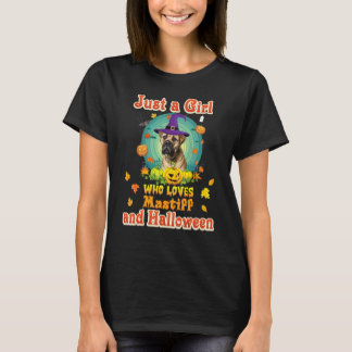 T-shirt Juste Une Fille Qui Aime Le Chien Mastiff Et Le Wi
