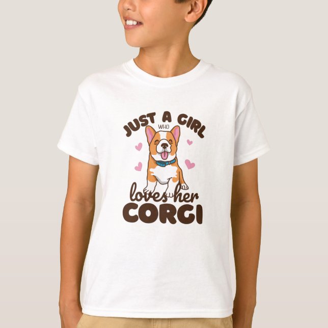 T-shirt Juste Une Fille Qui Aime Le Corgis (Devant)