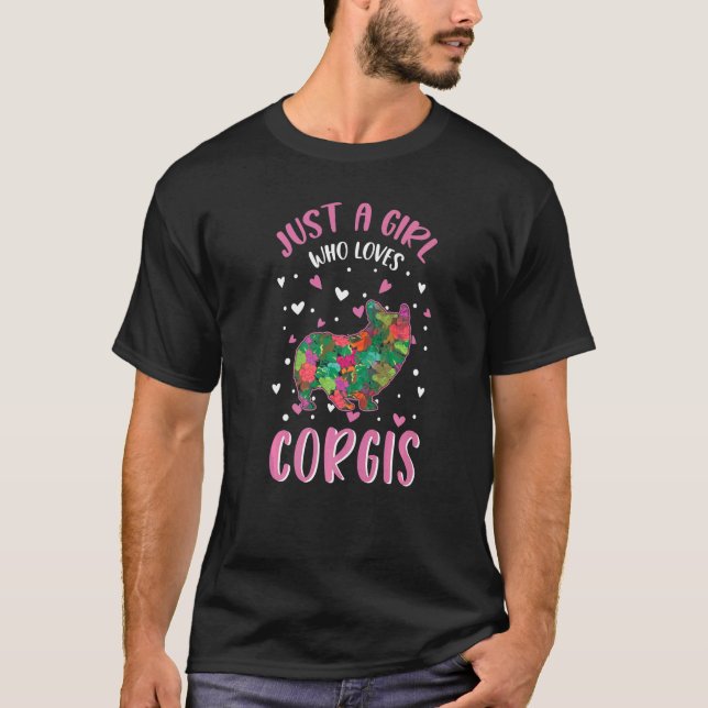 T-shirt Juste Une Fille Qui Aime Le Corgis (Devant)
