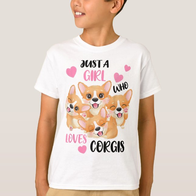 T-shirt Juste une fille qui aime le Corgis (Devant)