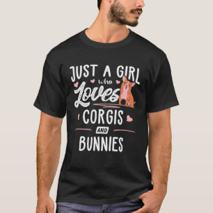 T-shirt Juste Une Fille Qui Aime Le Corgis Et Les Lapins F