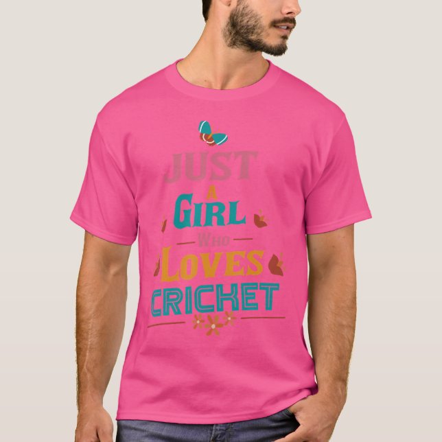 T-shirt Juste une fille qui aime le cricket (Devant)