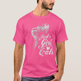 T-shirt Juste une fille qui aime le design de chats pour l