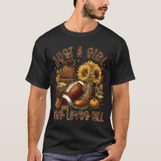 T-shirt Juste Une Fille Qui Aime Le Football De La Fleur D