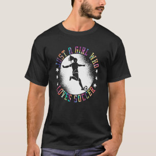 T-shirt Juste Une Fille Qui Aime Le Football Fille Vêtemen