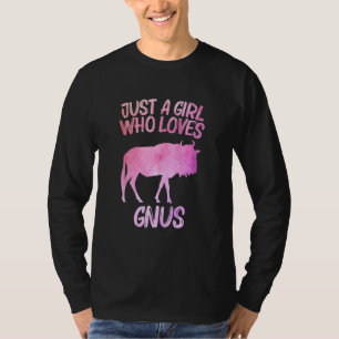 T-shirt Juste Une Fille Qui Aime Le Gnus Pour Les Femmes W