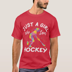 T-shirt Juste Une Fille Qui Aime Le Hockey De Champ