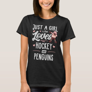T-shirt Juste Une Fille Qui Aime Le Hockey Et Les Penguins