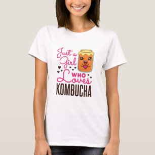 T-shirt Juste une fille qui aime le Kombucha Tea Kawaii