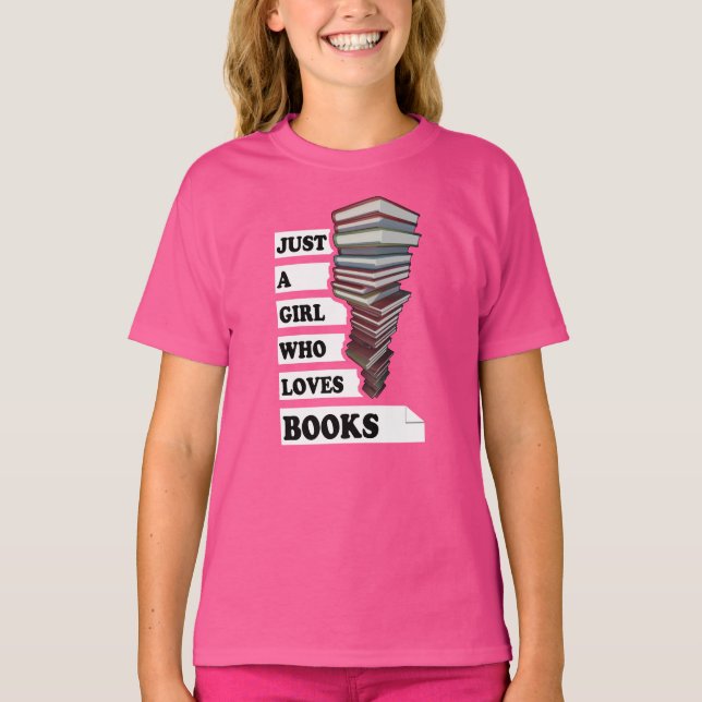 T-shirt Juste une fille qui aime le livre | Devis Pour Les (Devant)