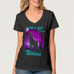 T-shirt Juste Une Fille Qui Aime Le Loup Des Loups Pour Le