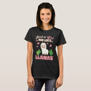 T-shirt Juste une fille qui aime le mignon lama