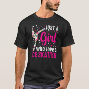 T-shirt Juste Une Fille Qui Aime Le Patinage Sur Glace