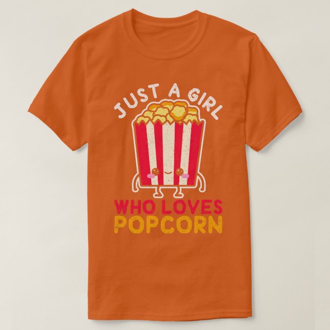T-shirt Juste Une Fille Qui Aime Le Popcorn (Design devant)