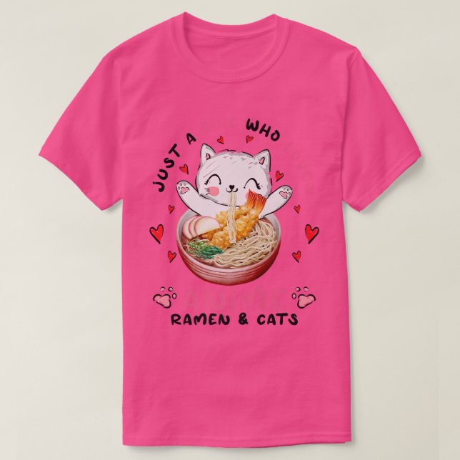 T-shirt Juste Une Fille Qui Aime Le Ramen Anime Et Les Cha (Design devant)