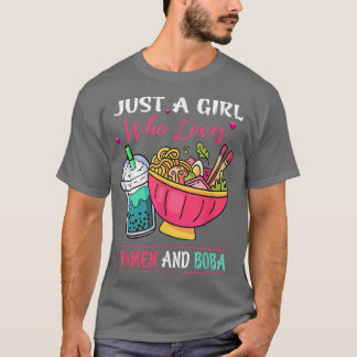 T-shirt Juste une fille qui aime le ramen et le thé boba K