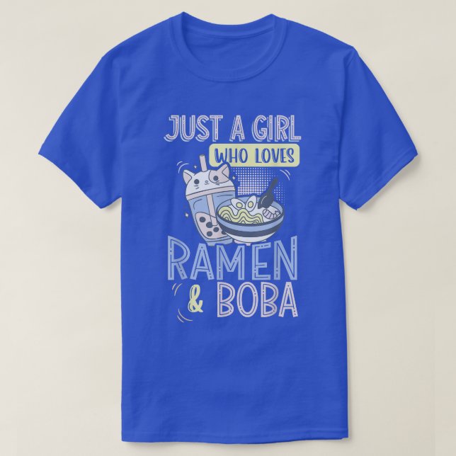 T-shirt Juste Une Fille Qui Aime Le Ramen Et Le Thé De Bul (Design devant)