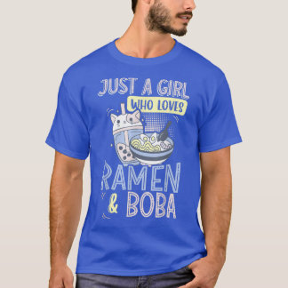 T-shirt Juste Une Fille Qui Aime Le Ramen Et Le Thé De Bul