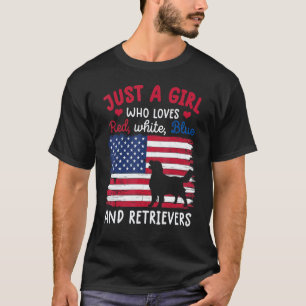 T-shirt Juste une fille qui aime le retriever doré rouge b