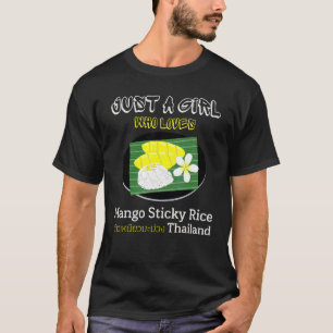 T-shirt Juste Une Fille Qui Aime Le Riz Sticky Mango Été Q