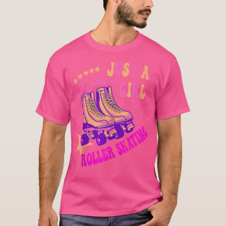 T-shirt Juste Une Fille Qui Aime Le Roller Patinage Drôle 