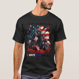 T-shirt Juste Une Fille Qui Aime Le Rouge Blanc Bleu Et Le