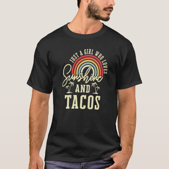 T-shirt Juste Une Fille Qui Aime Le Soleil Et Tacos Premiu (Devant)