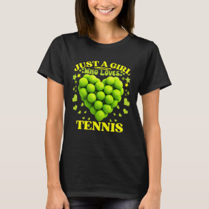 T-shirt juste une fille qui aime le tennis