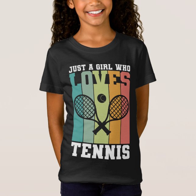 T-Shirt Juste une fille qui aime le tennis | Joueur de ten (Devant)