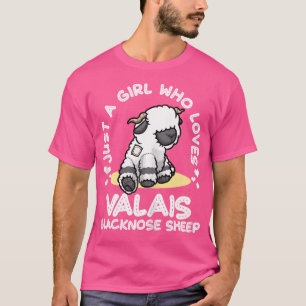 T-shirt Juste Une Fille Qui Aime Le Valais Noire Mouton