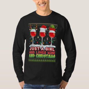 T-shirt Juste Une Fille Qui Aime Le Vin Et Noël Chaud Swea
