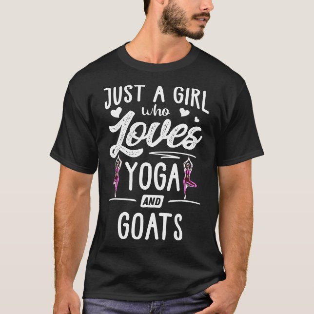 T-shirt Juste Une Fille Qui Aime Le Yoga Et Chèvre Les Fem (Devant)