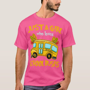 T-shirt Juste Une Fille Qui Aime L'École Bus Enfants Genti