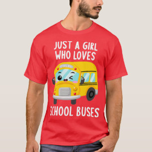 T-shirt Juste Une Fille Qui Aime L'École Bus Filles Enfant