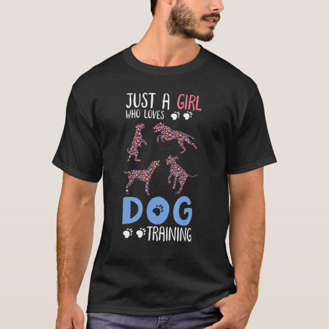 T-shirt Juste une fille qui aime l'entraînement de chien e (Devant)