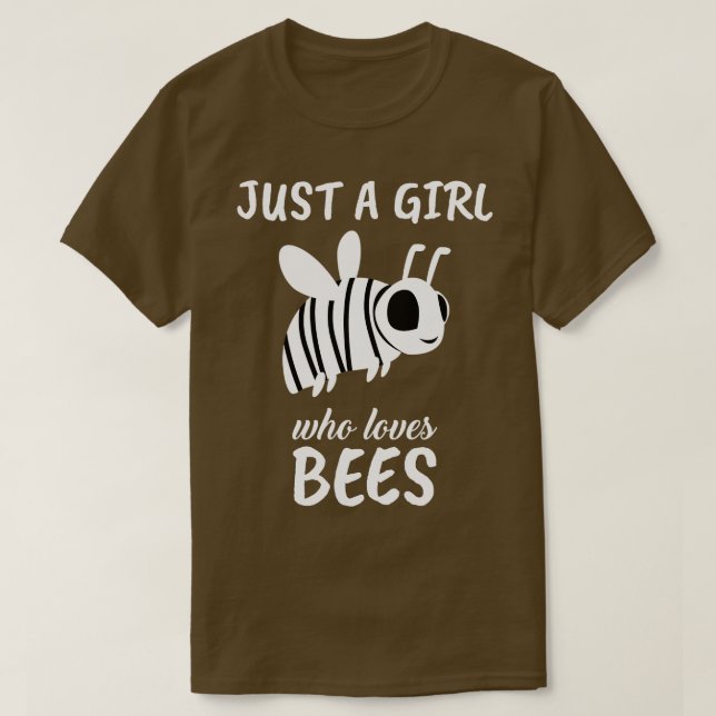 T-shirt Juste une fille qui aime les abeilles (Design devant)