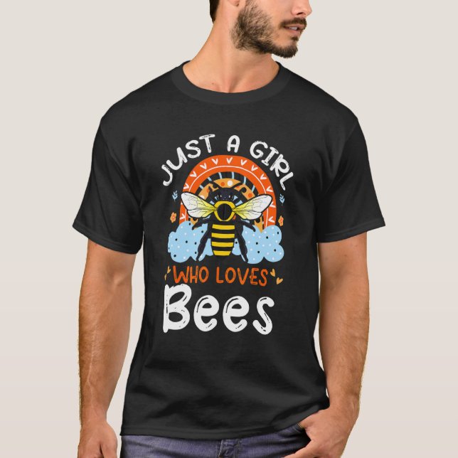 T-shirt Juste une fille qui aime les abeilles mignonnes fl (Devant)