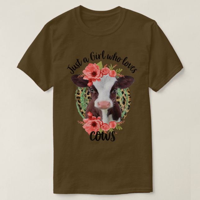 T-shirt Juste Une Fille Qui Aime Les Agriculteurs De Vache (Design devant)