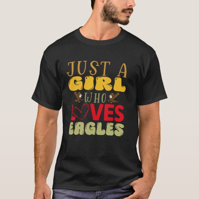 T-shirt Juste une fille qui aime les aigles conception amu (Devant)