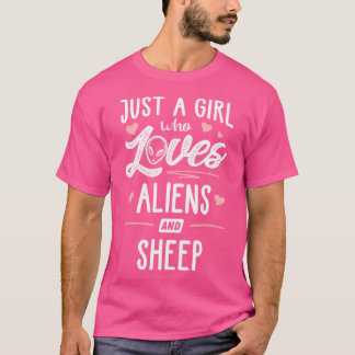 T-shirt Juste Une Fille Qui Aime Les Aliens Et Les Femmes 