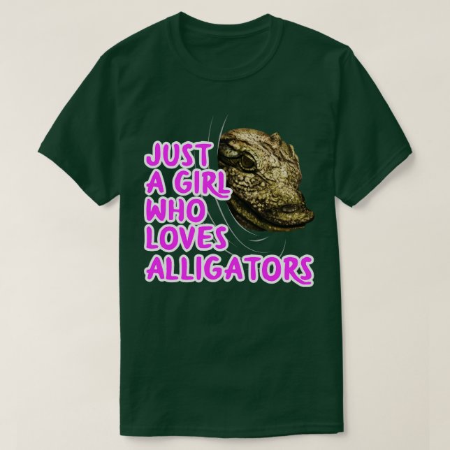 T-shirt Juste une fille qui aime les alligators (Design devant)