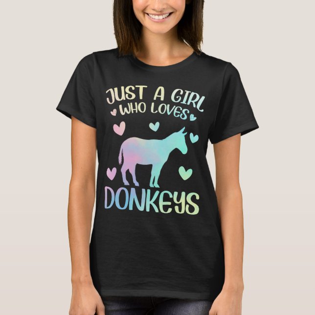 T-shirt Juste une fille qui aime les ânes (Devant)