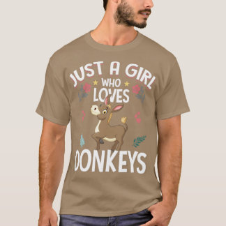 T-shirt Juste une fille qui aime les ânes mignonne animal