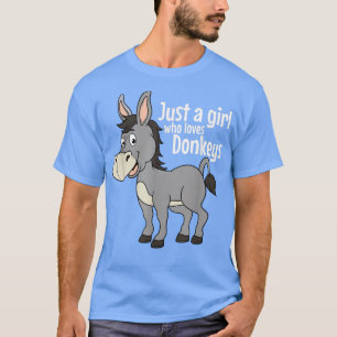 T-shirt Juste une fille qui aime les ânes Mule Zoo Animal