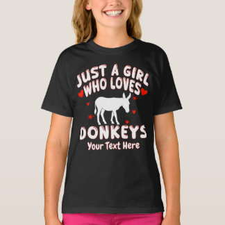 T-shirt Juste Une Fille Qui Aime Les Ânes Personnalisé