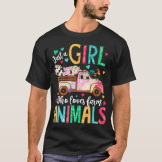 T-shirt Juste Une Fille Qui Aime Les Animaux Agricoles Fle