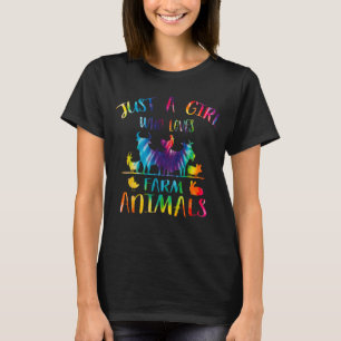 T-shirt Juste Une Fille Qui Aime Les Animaux Agricoles Tie